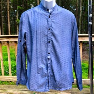 H&M collarless button down